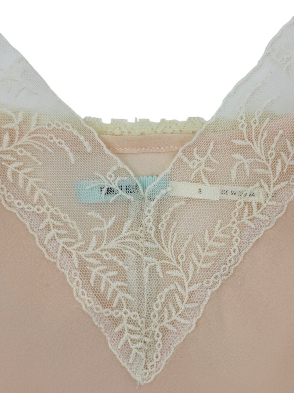Urban Outfitters Pale Pink Silk Lace Trim Camisole Top | Mid 2010s Romantic Boho - Picture 14 of 16
